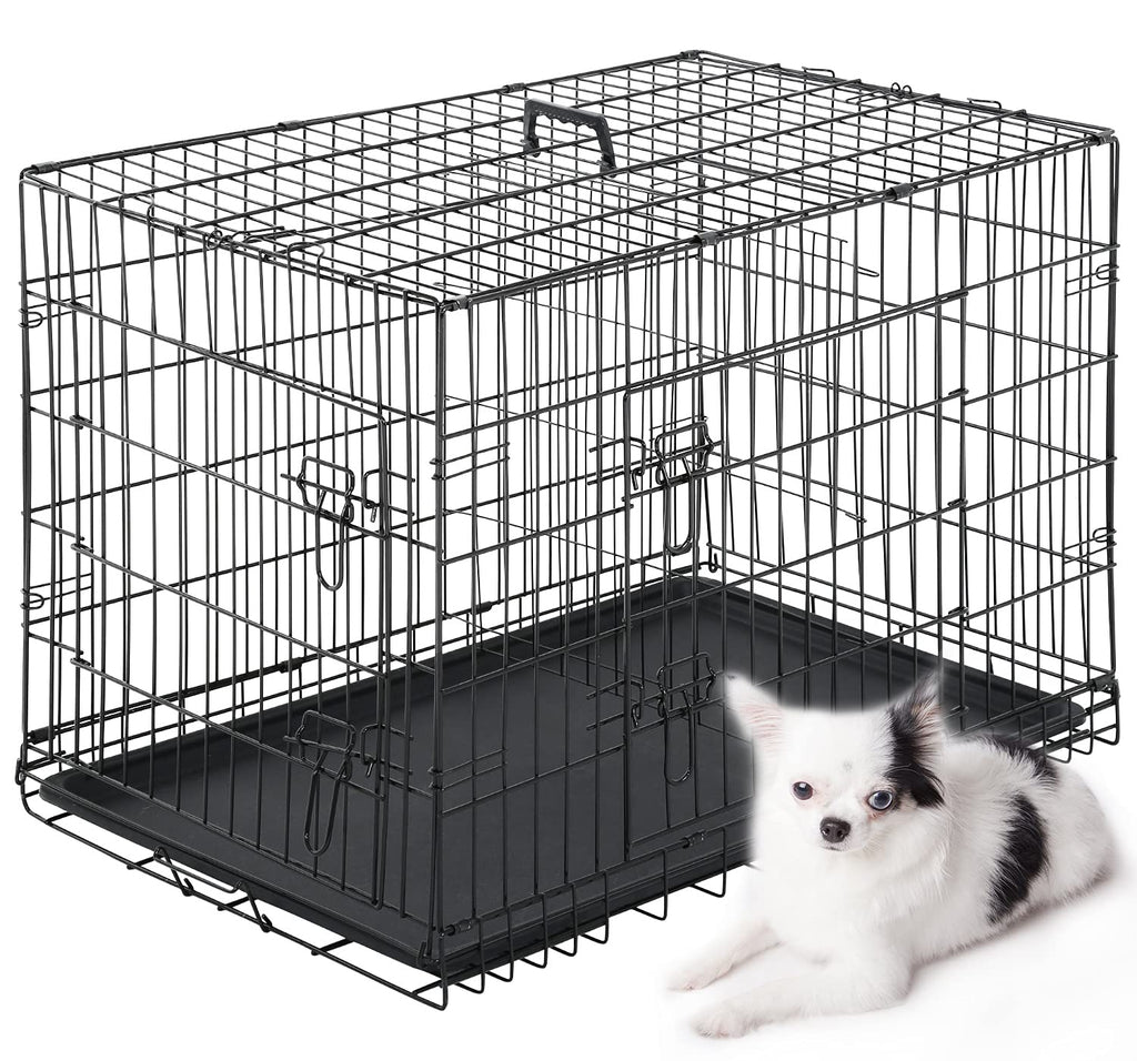 Black Metal Dog Crate L870