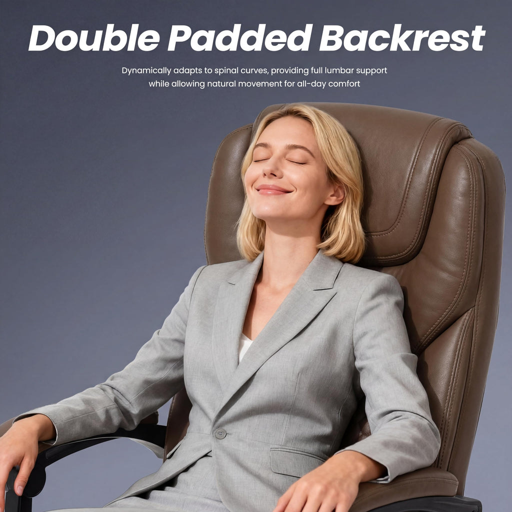 Brown Massage Office Chair with Heat and Footrest I30866
