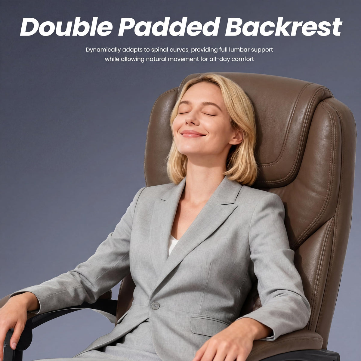 Brown Massage Office Chair with Heat and Footrest I30866