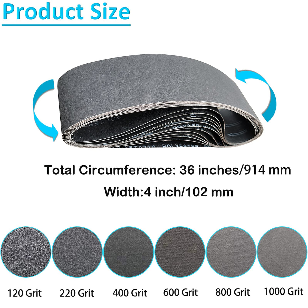 4 x 36 Inch Silicon Carbide Sanding Belts 6 Pack I1598