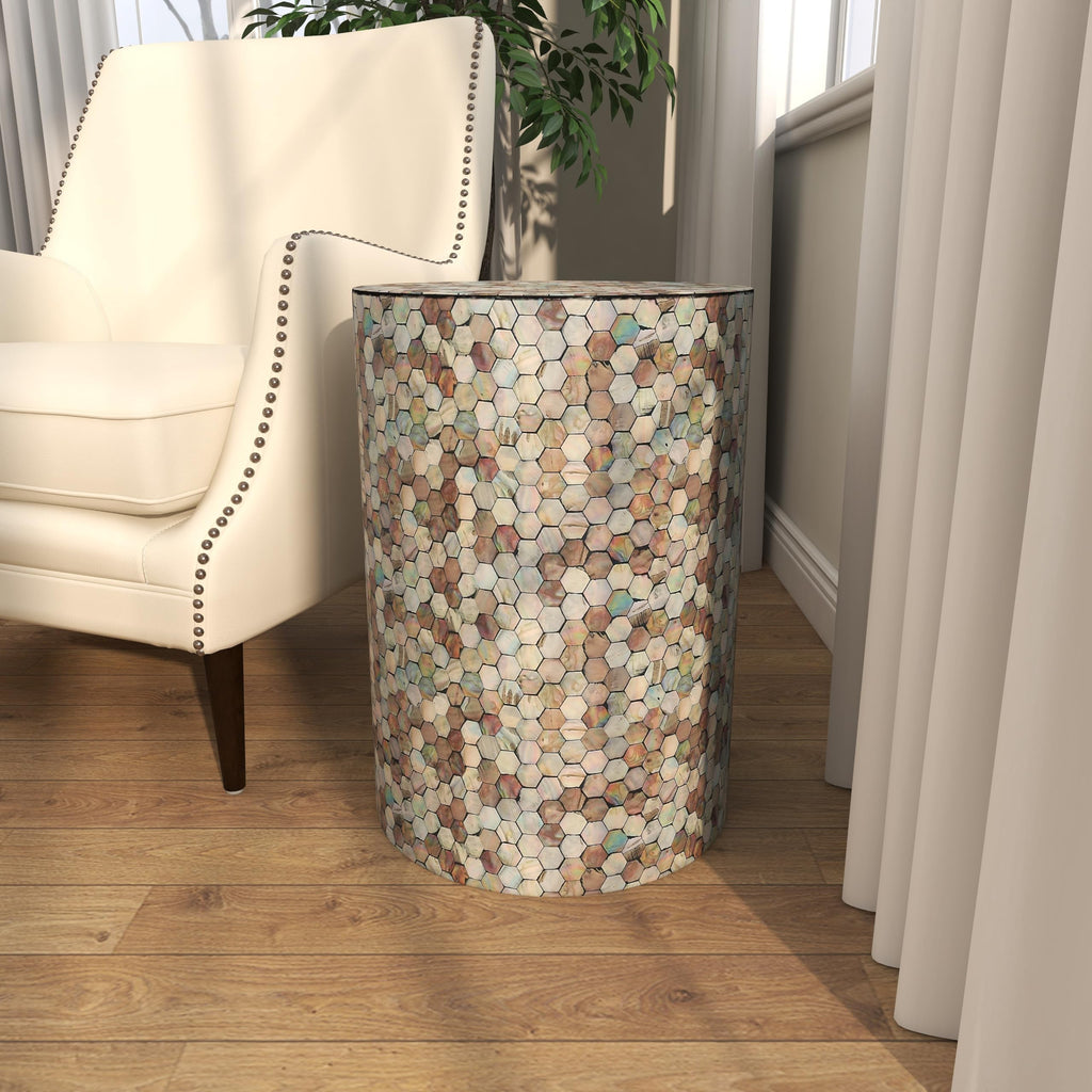 14" x 14" x 20" Multi Colored Mosaic Side Table M8997