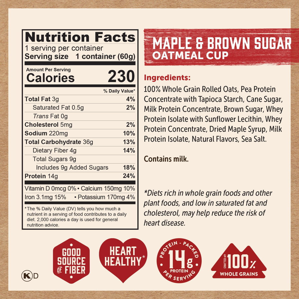 Instant Protein Maple & Brown Sugar Oatmeal, 2.12oz (Pack of 12) G303923