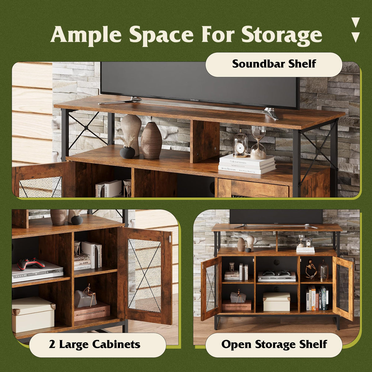 43 Inch TV Stand with Storage Cabinet H23991