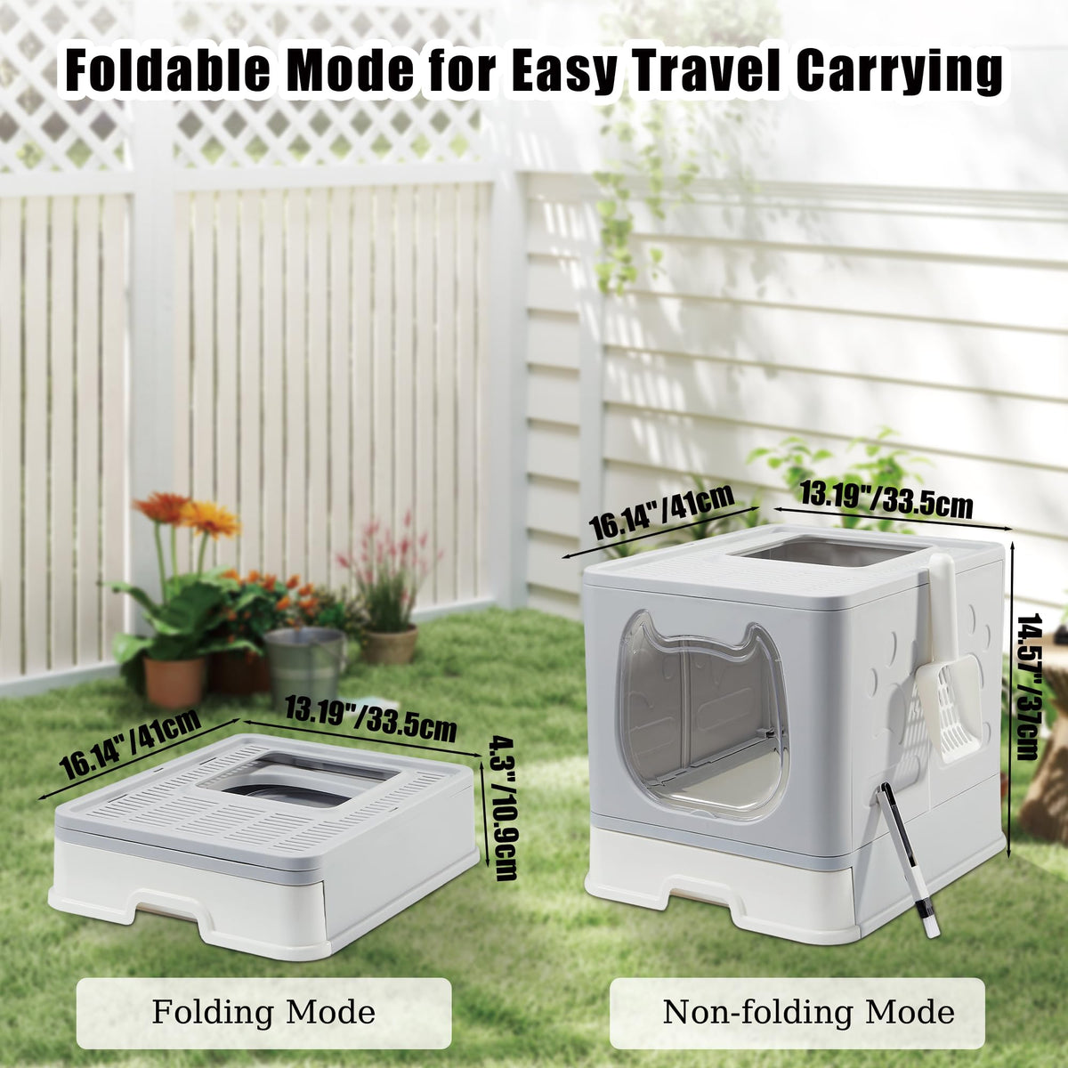 Covered Litter Box with Lid and Scooper P872673