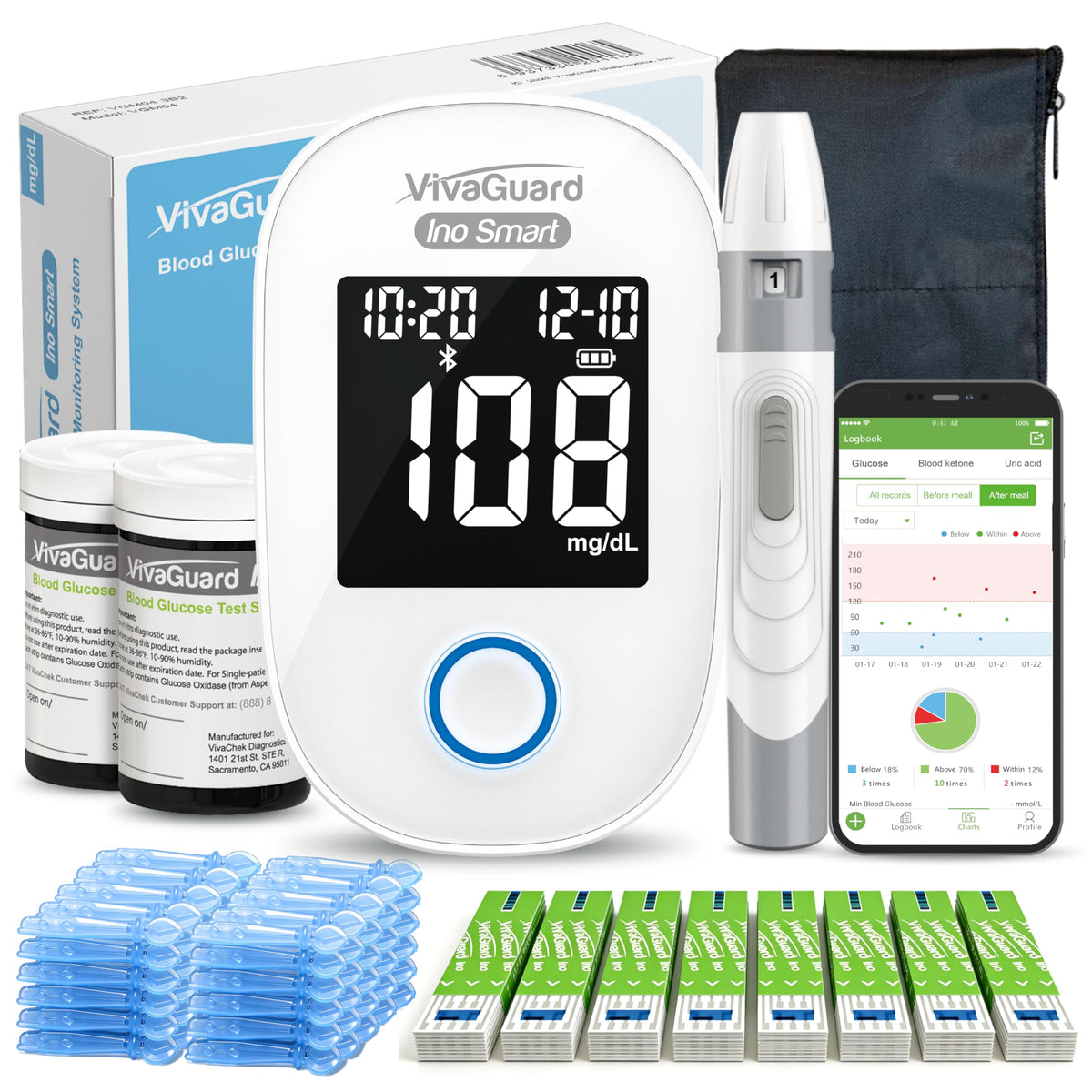 Bluetooth Blood Glucose Monitor Kit J851