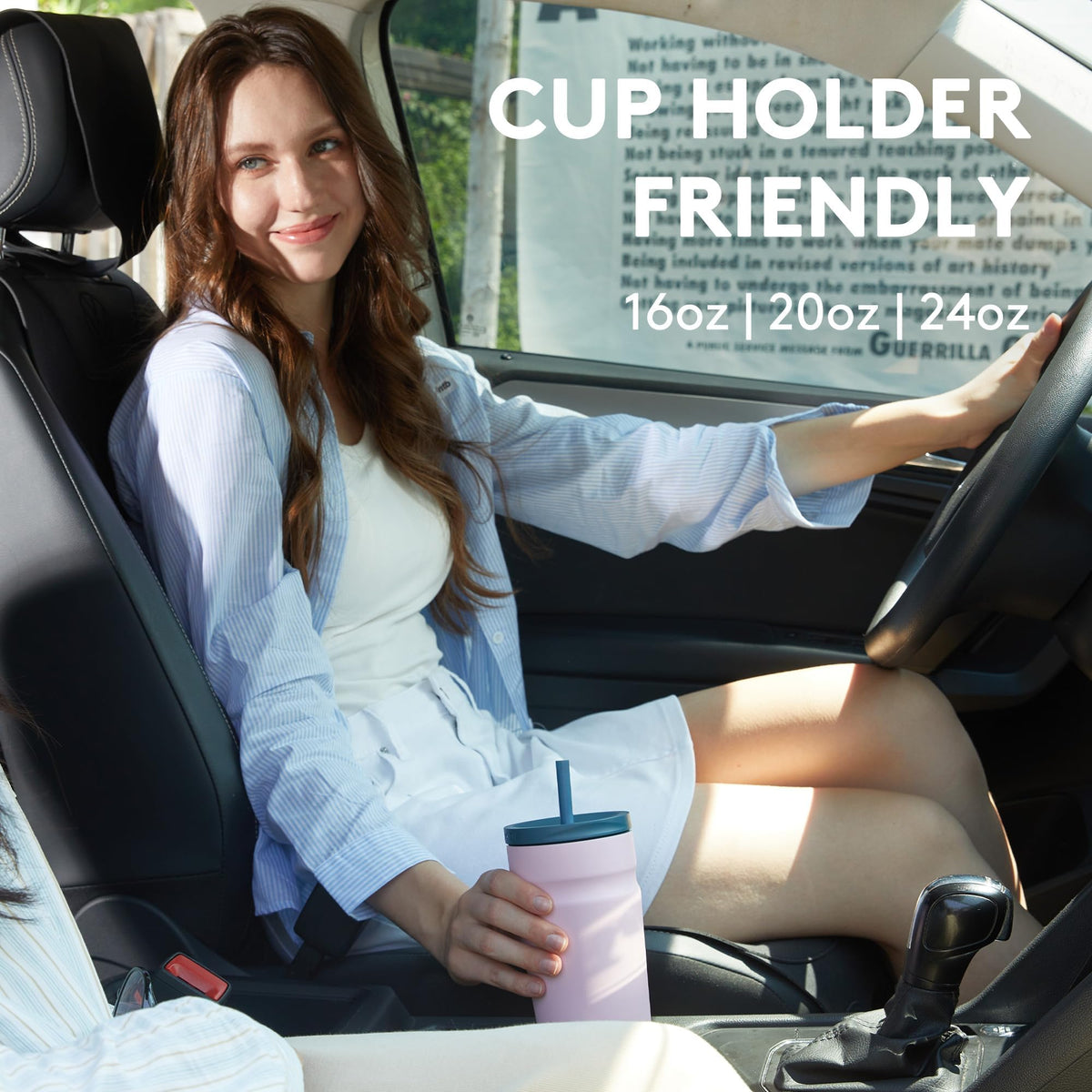 20oz Insulated Stainless Steel Tumbler with Lid and Straw B338