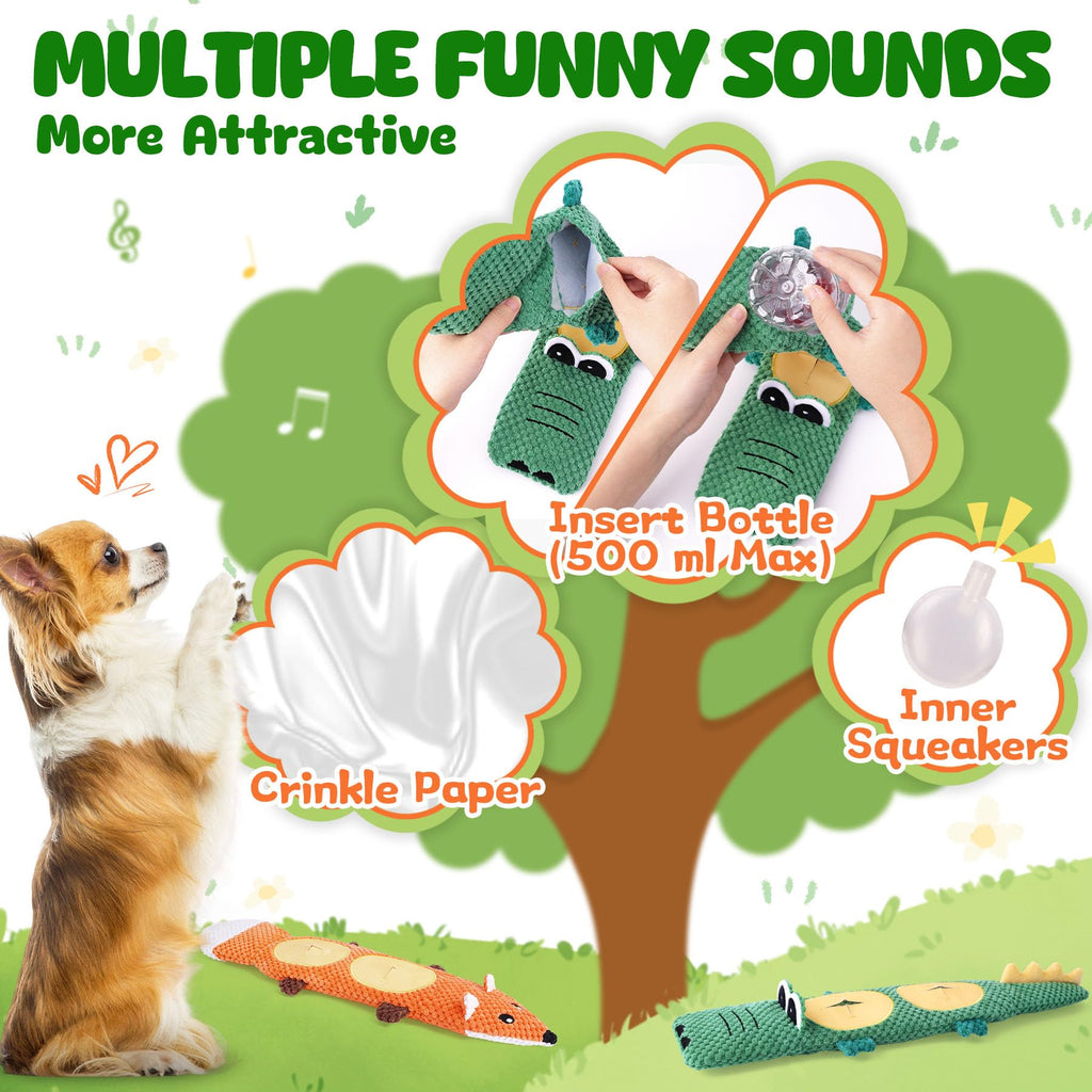 2 Pack No Stuffing Squeaky Dog Toys F91684