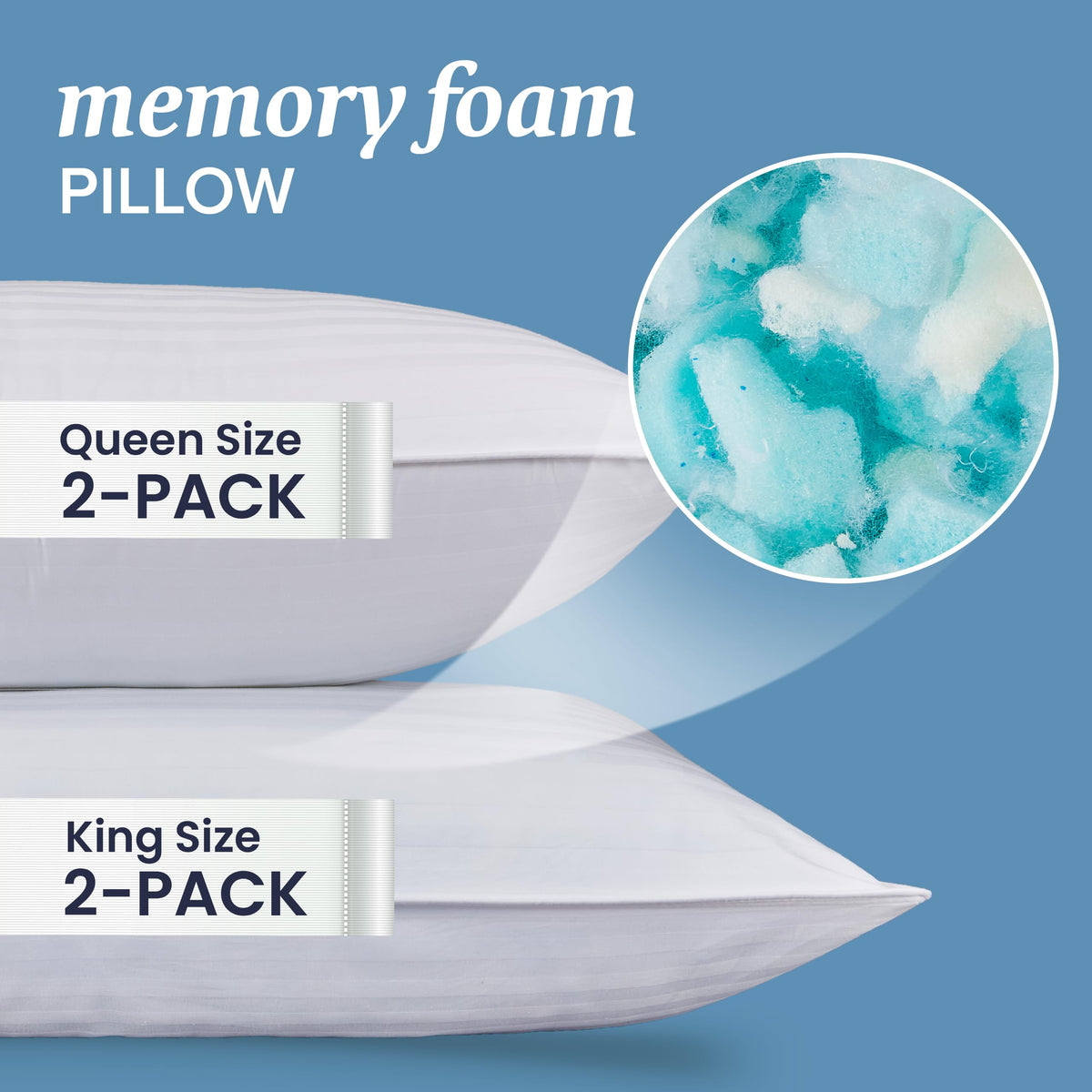 4 King Pillow Set Down Alt Memory Foam H88657