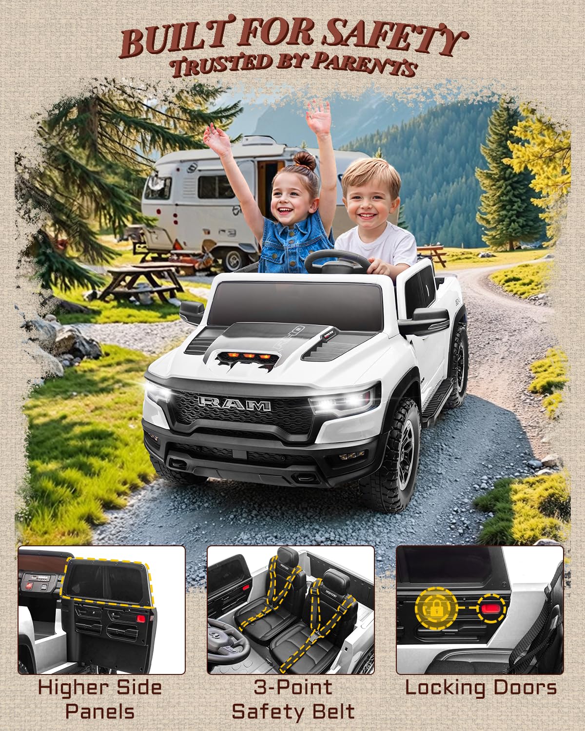 2 Seater Electric Car for Kids with Remote Control D129