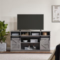 58" Grey Wood TV Stand with Sliding Barn Doors O37507