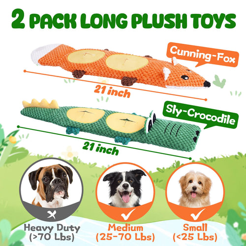 2 Pack No Stuffing Squeaky Dog Toys F91684