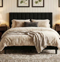 Queen Size Platform Bed Frame with Upholstered Headboard K890