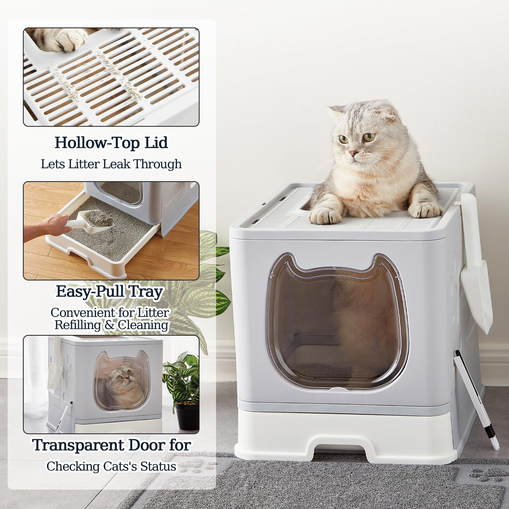 Covered Litter Box with Lid and Scooper P872673