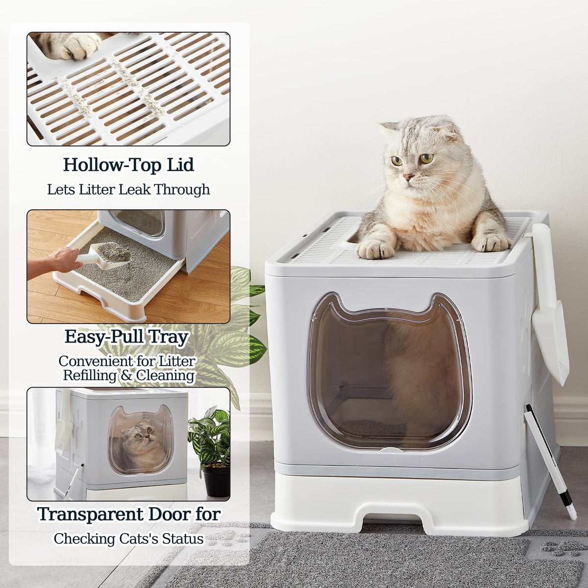 Covered Litter Box with Lid and Scooper P872673