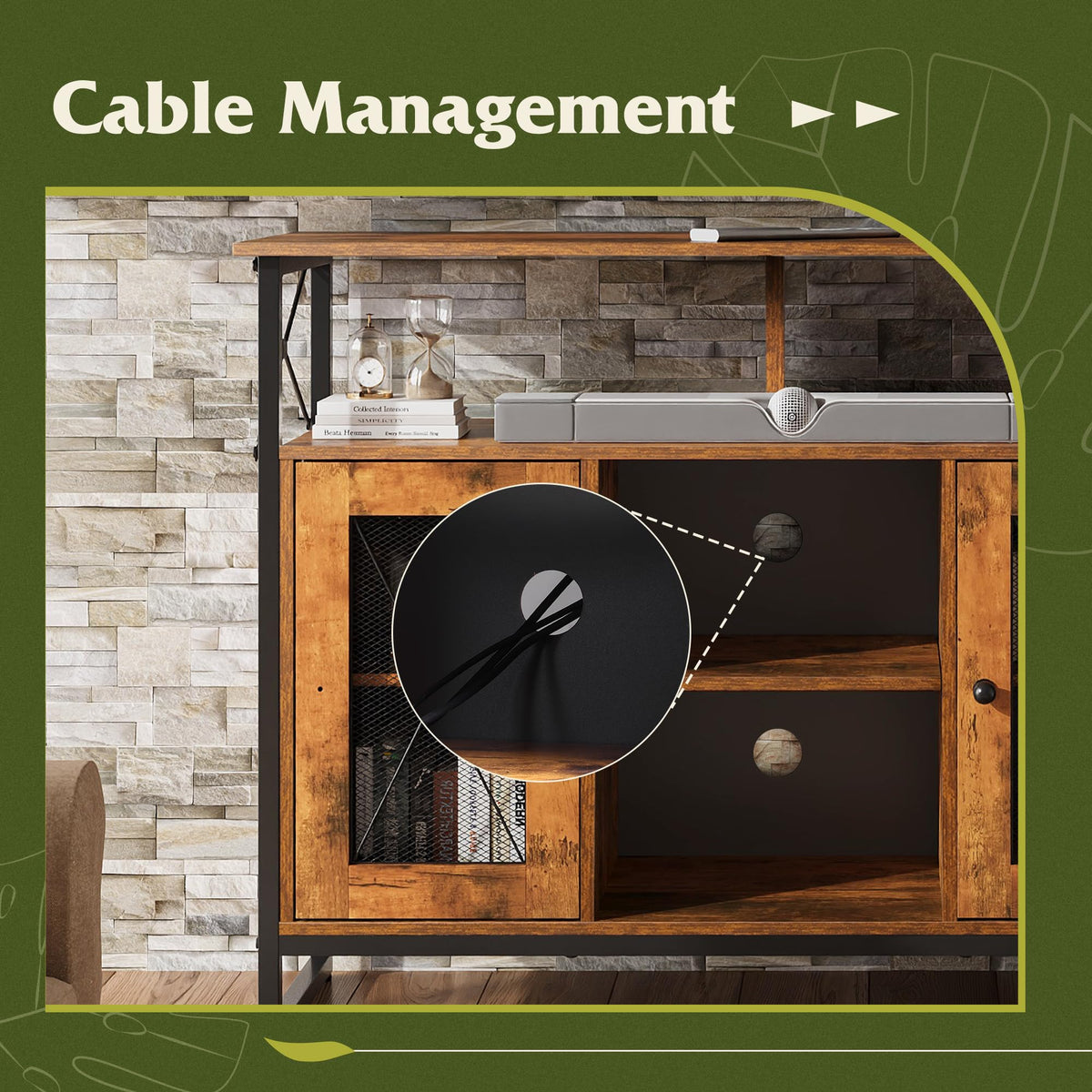 43 Inch TV Stand with Storage Cabinet H23991