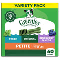 Mint Original Blueberry Dental Dog Treats 60 Count Q7444
