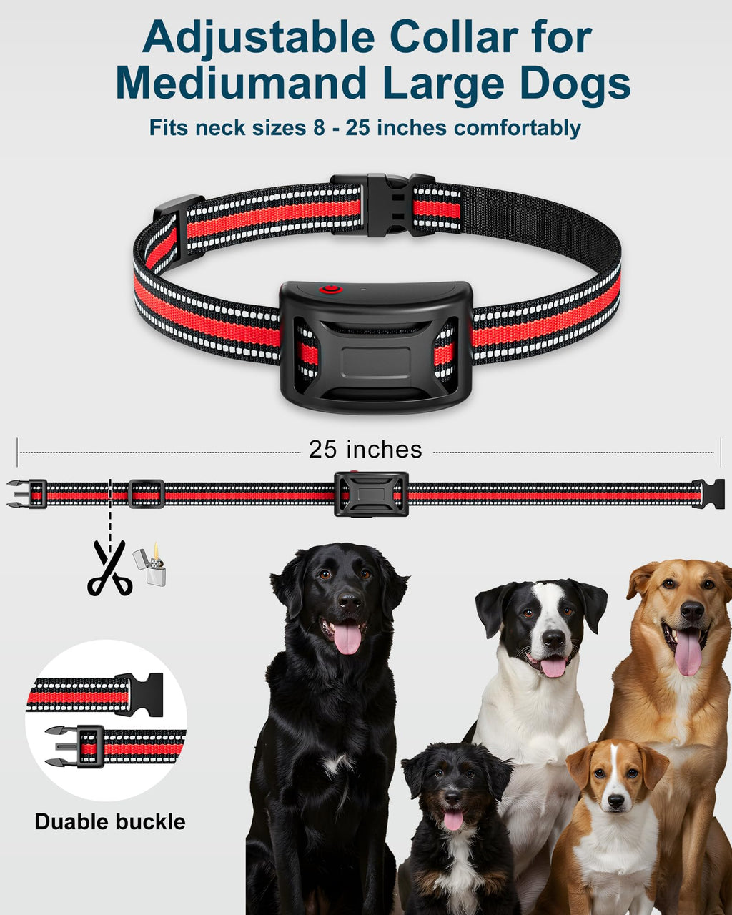 Wireless Dog Fence System 2-in-1 Pet Containment Training Collar IPX6 Waterproof Rechargeable Black Red M97129