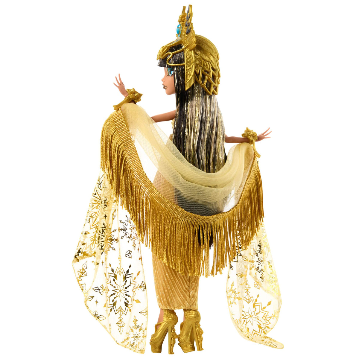 Collectible Doll in Golden Gown with Fringe Shawl Q753