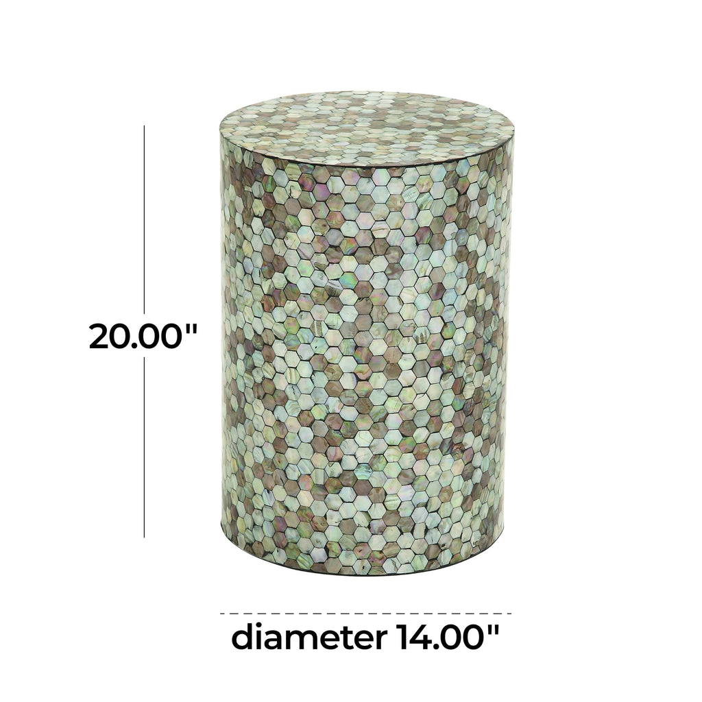 14" x 14" x 20" Multi Colored Mosaic Side Table M8997