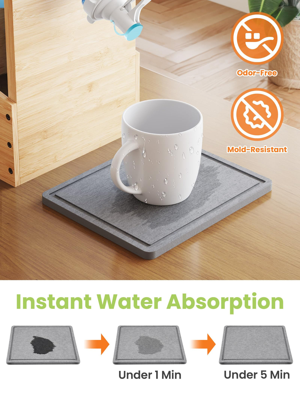 5 Gallon Wood Water Jug Stand with Diatomite O87097