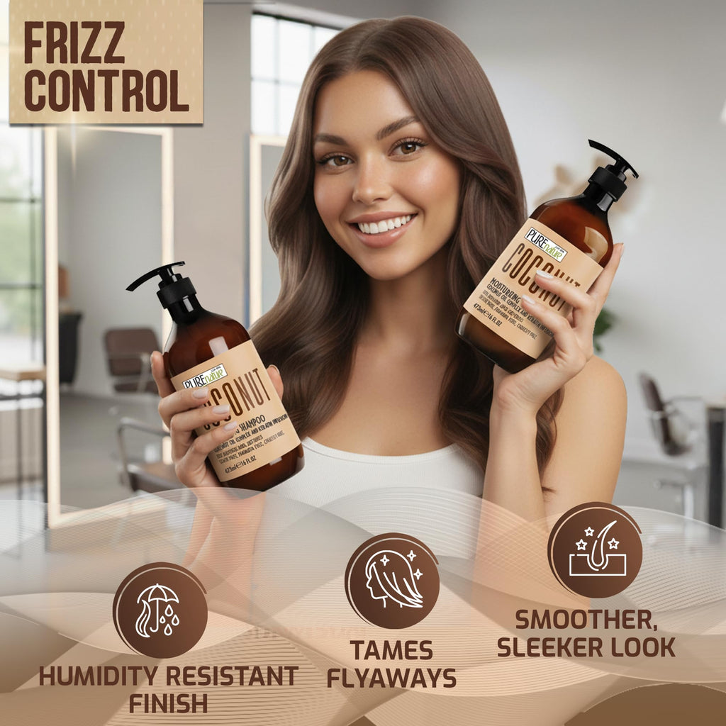 Sulfate Free Coconut Shampoo and Conditioner Set 16 Fl Oz O14656