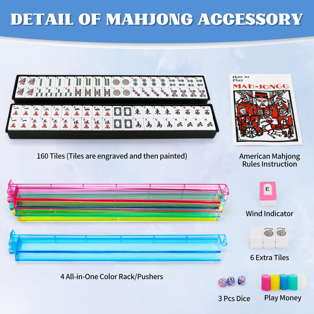 White 166 Tiles Mahjong Set D588625