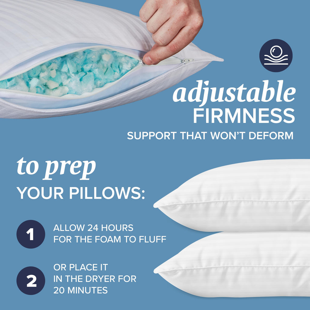4 King Pillow Set Down Alt Memory Foam H88657