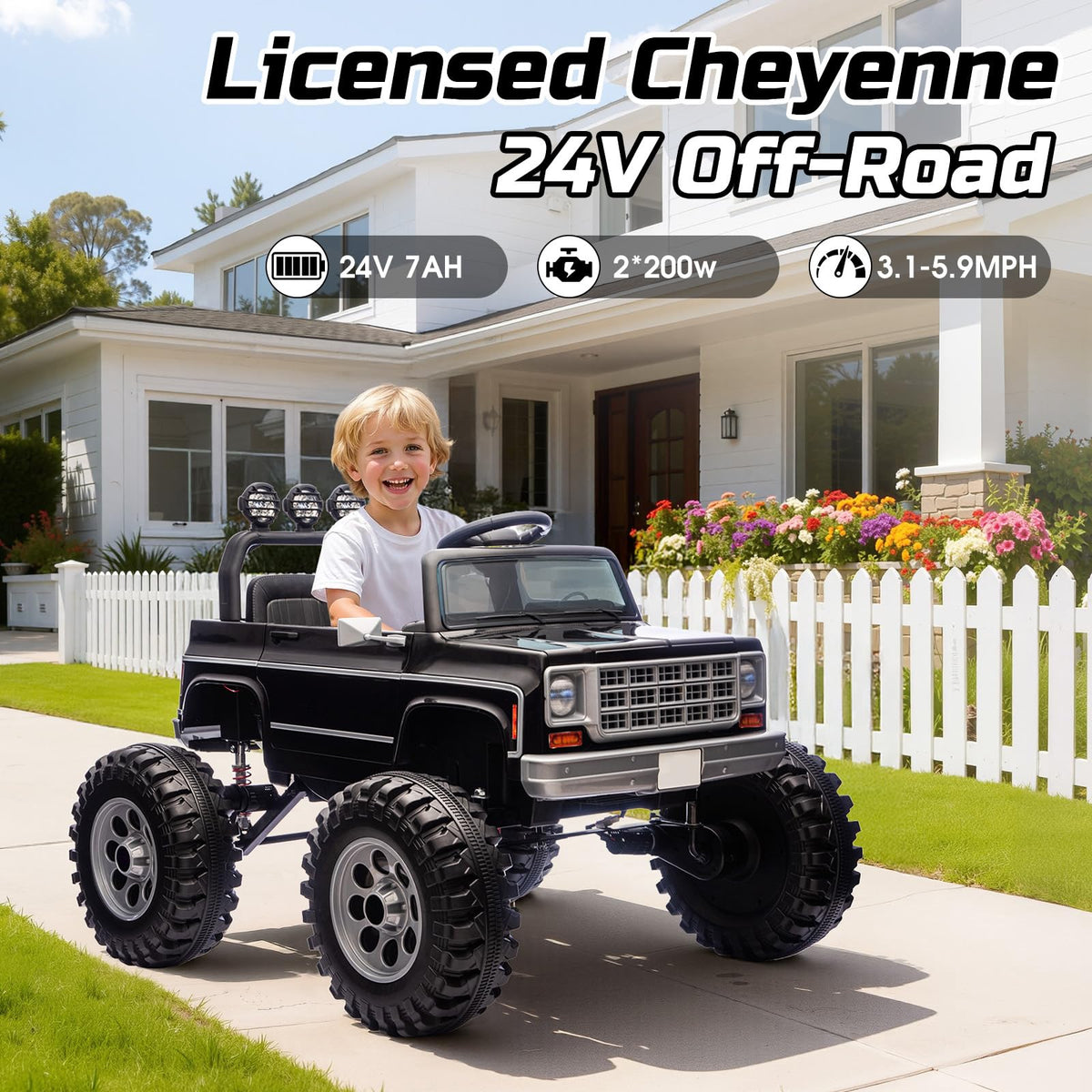 24V Ride on Truck with Remote Control, Black P77264