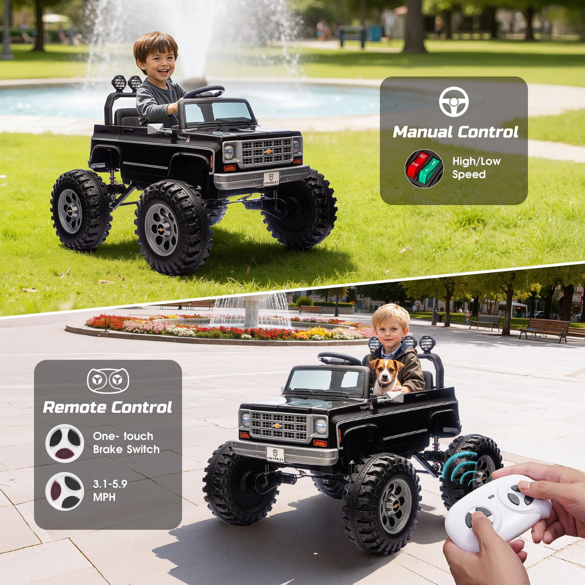24V Ride on Truck with Remote Control, Black P77264