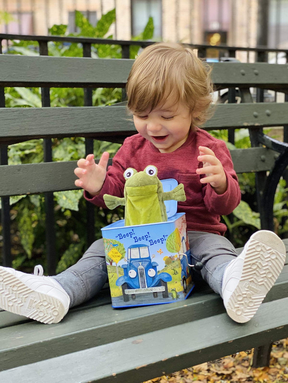 Blue Truck Jack-in-The-Box Plush Toy with Music R6470