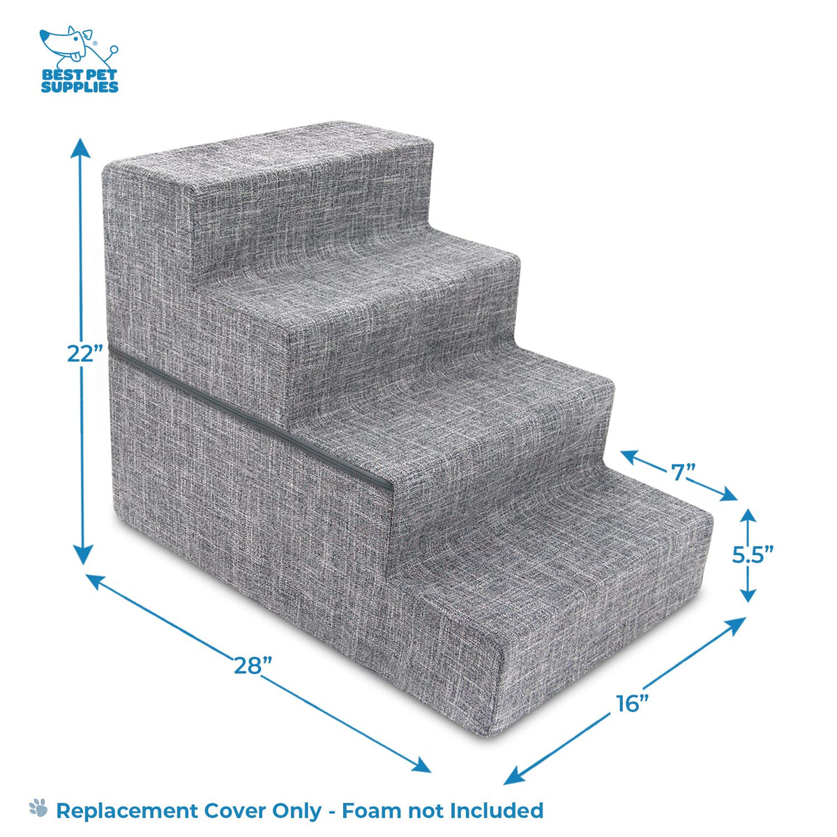 Foldable 4-Step Foam Pet Stairs O722