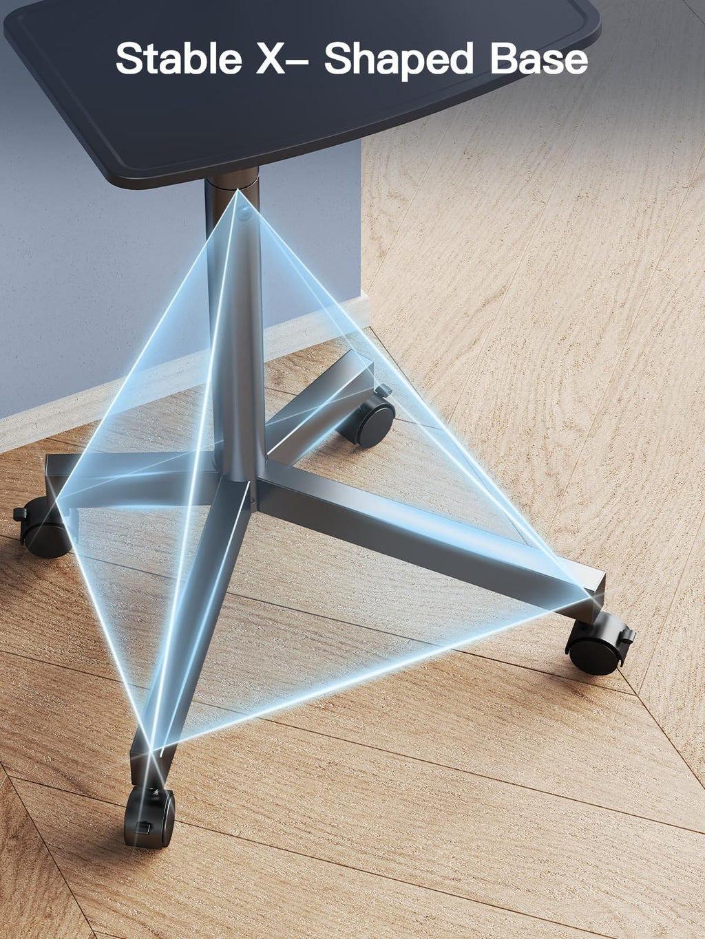 Rolling TV Stand on Wheels for 23-65 Inch TVs, Tilt Mobile TV Cart Holds up to 99 lbs with Adjustable Height Shelf E103