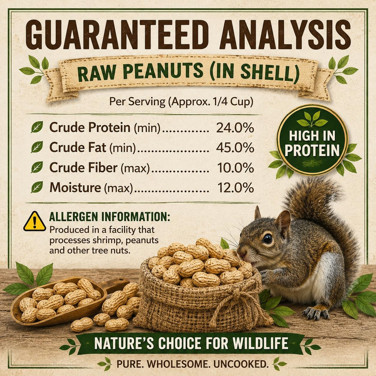 Roasted Unsalted Peanuts in Shell 1 lb Bag B148
