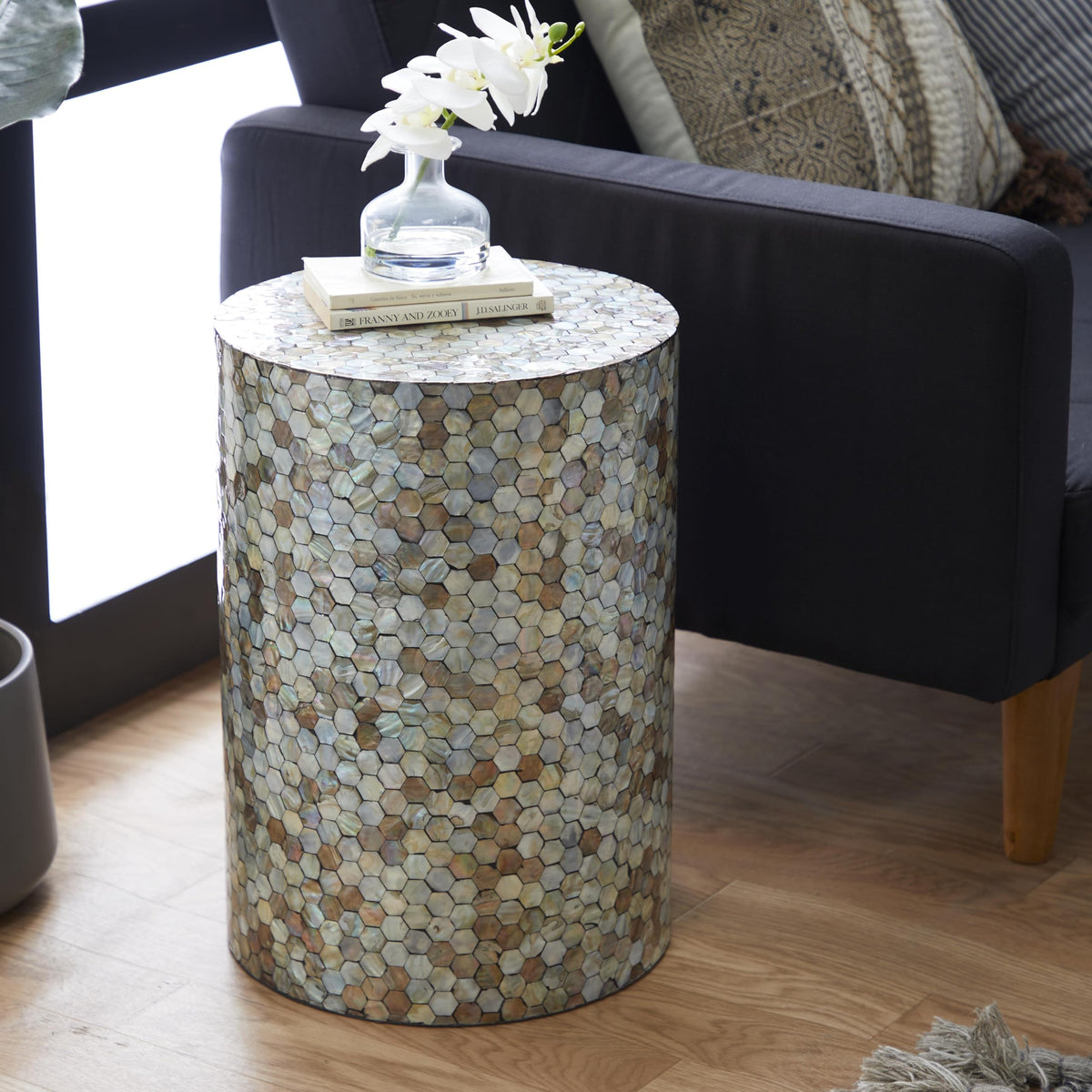 14" x 14" x 20" Multi Colored Mosaic Side Table M8997
