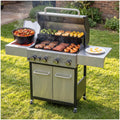 4 Burner Gas Grill with Side Burner and Wheels T884768