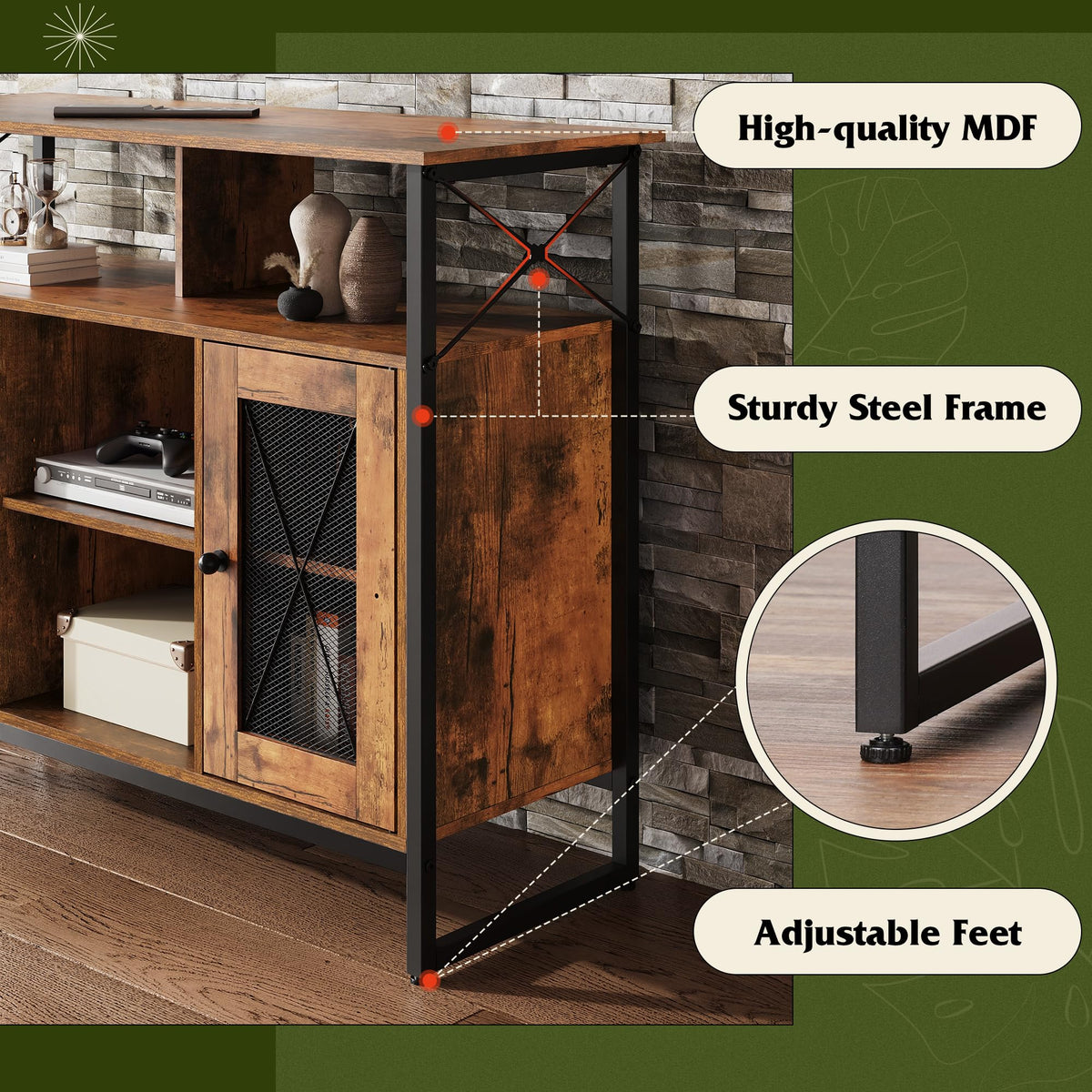 43 Inch TV Stand with Storage Cabinet H23991