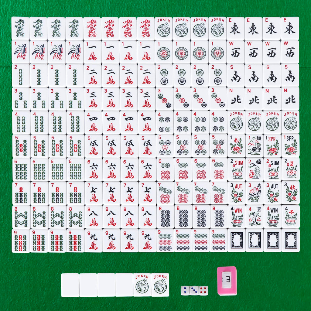 166 Tiles Mahjong Tile Set with Racks and Carrying Bag F306485