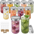 12 Pack 12oz Regular Mouth Glass Jars With Lids V9366