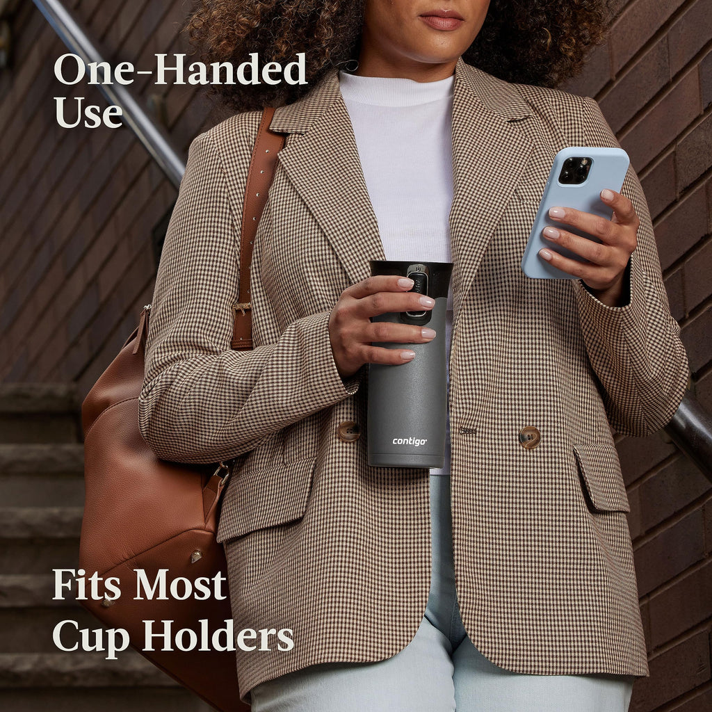 Leak-Proof Spill-Proof Insulated Stainless Steel Travel Mug, 16oz., 2 Pack W59734