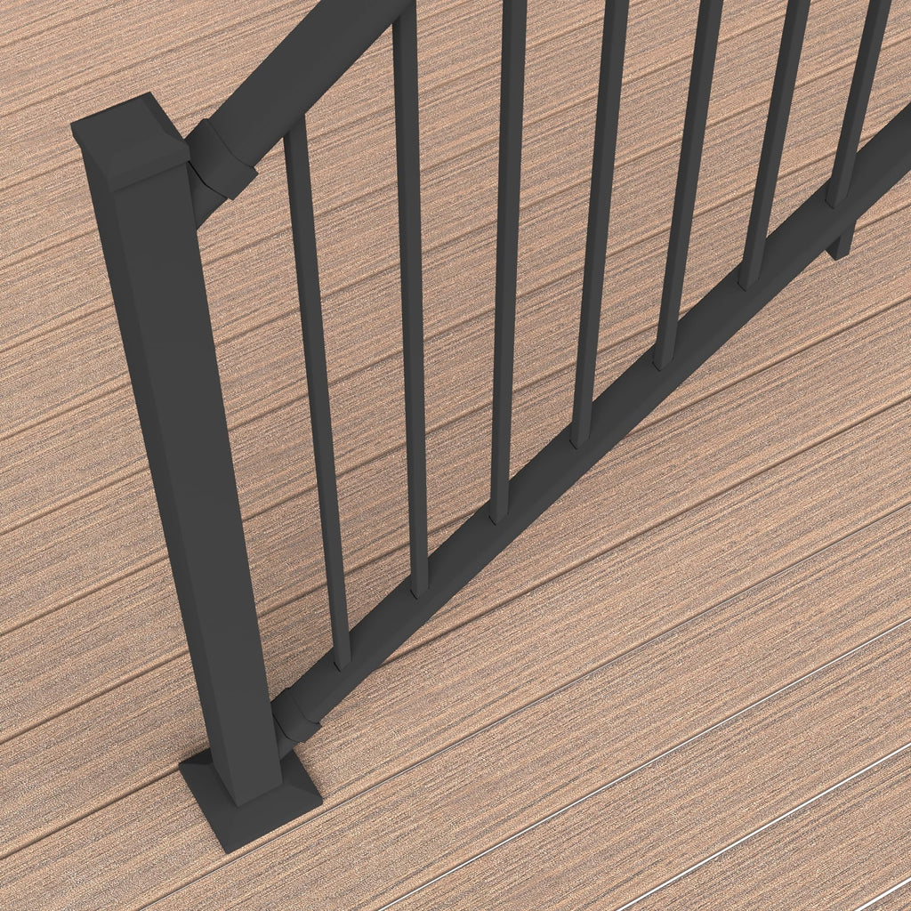 6 ft. x 42 in. Textured Black Aluminum Stair Rail Kit Z248
